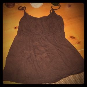 Gap chocolate brown gathered tank top